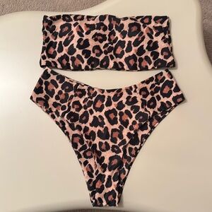 LEOPARD HIGH RISE BANDUE BIKINI